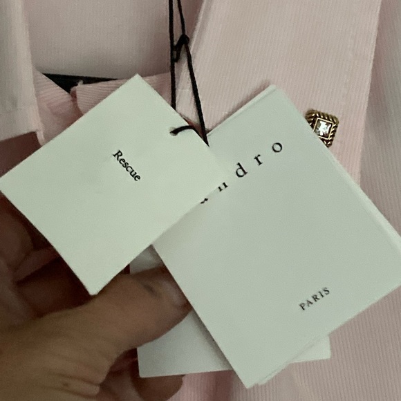 Sandro Pollie Studded Striped Cotton-poplin Shirt - Picture 11 of 16